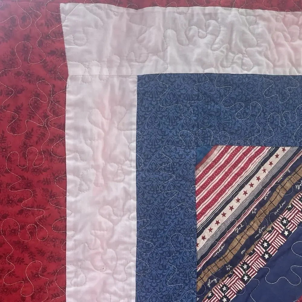 Patriotic Quilt Red, White & Blue Stars and Stripes – 72